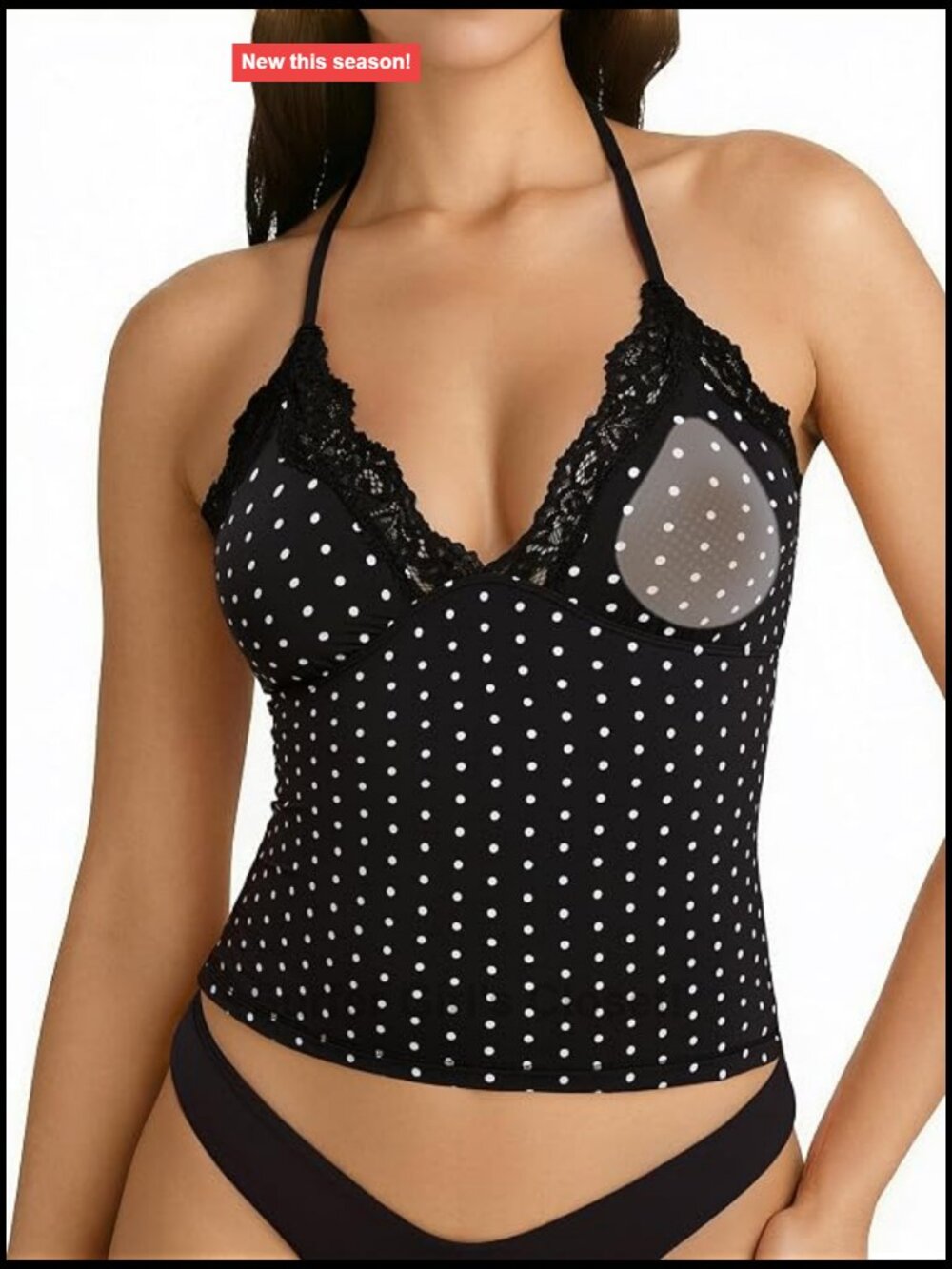 Double Lined Lace Halter Tank Top Sleeveless Going Out Summer Padded Camisole